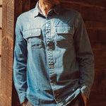 Man wearing Austin Denim Shirt