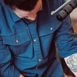 Man wearing Hamilton Chamois Shirt