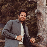 Man wearing Lincoln Shirtjac standing outdoor