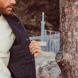 Man wearing Lincoln Shirtjac standing outdoor