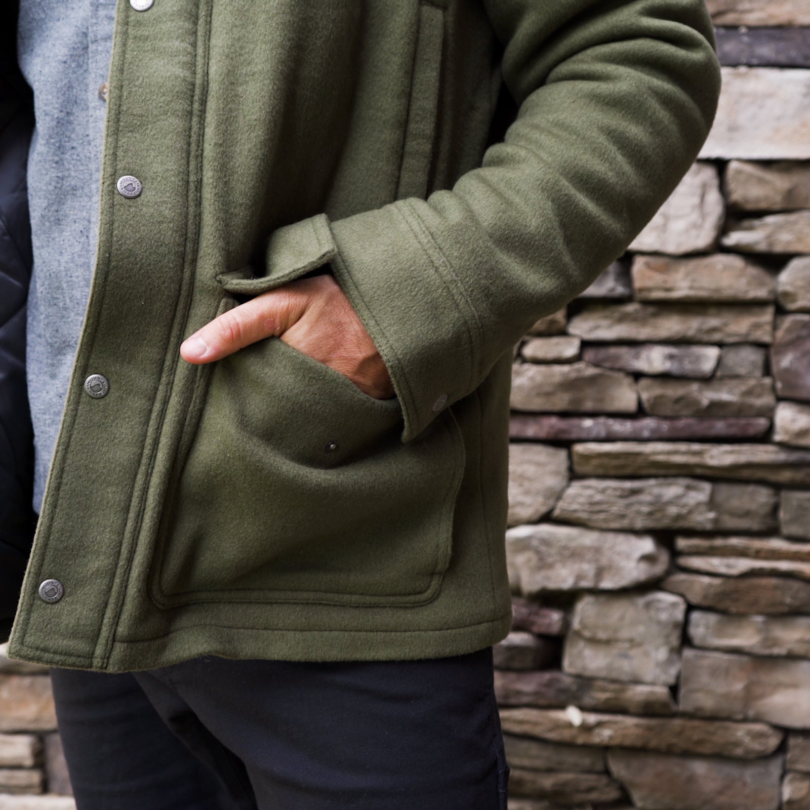 Dover Wool Jacket Hand Pocket