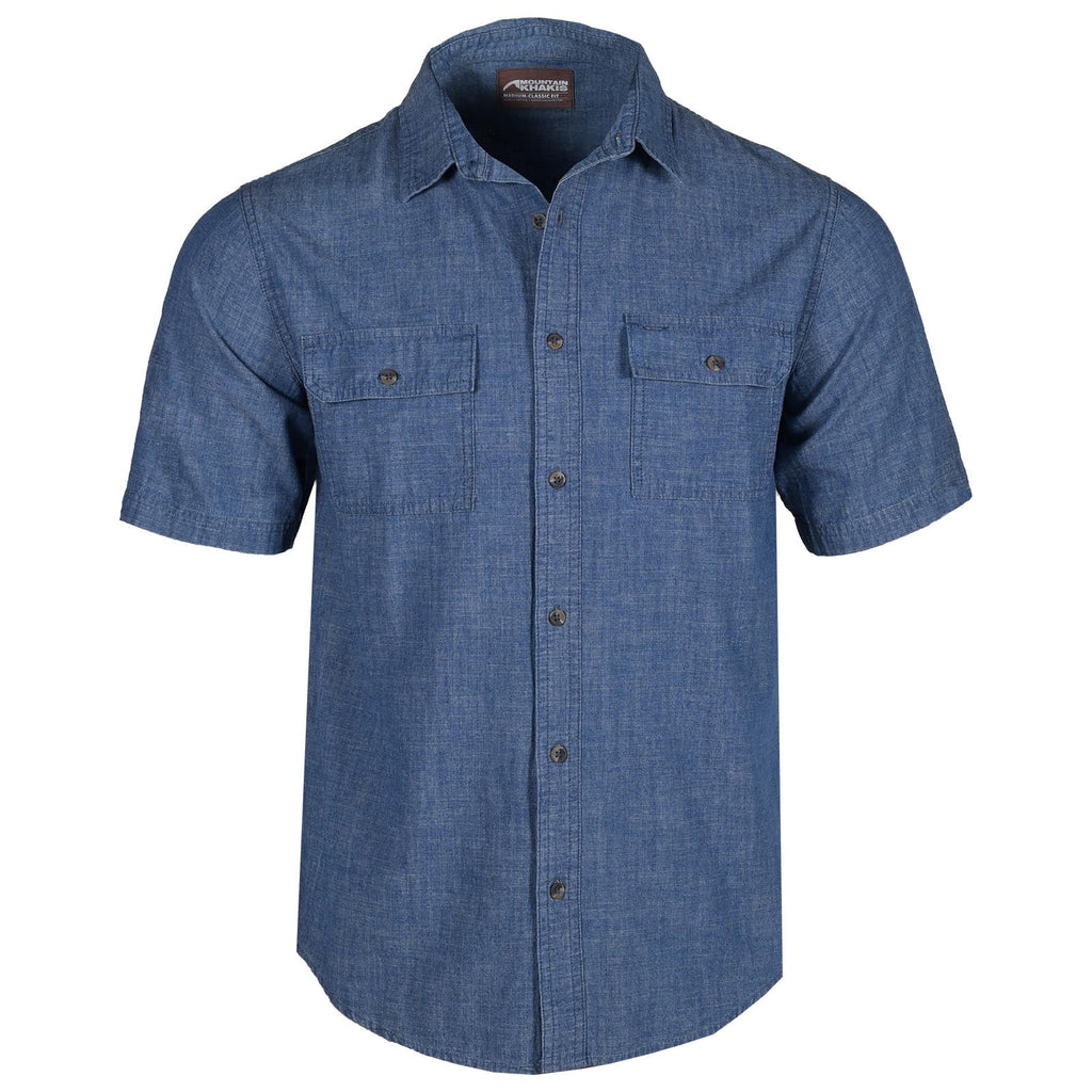 Mens short sleeve chambray shirt on sale