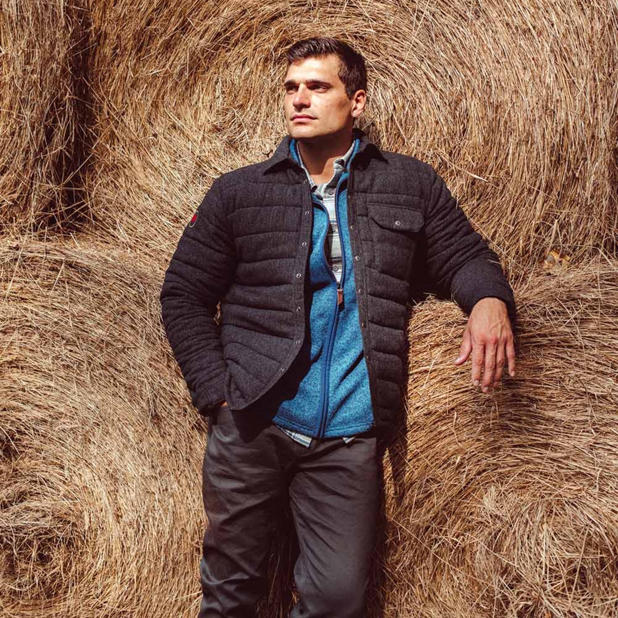 Man wearing Archer Herringbone Shirtjac