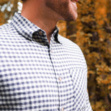 Man wearing Downtown Flannel Shirt standing outside