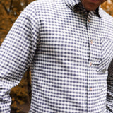 Man wearing Downtown Flannel Shirt standing outside