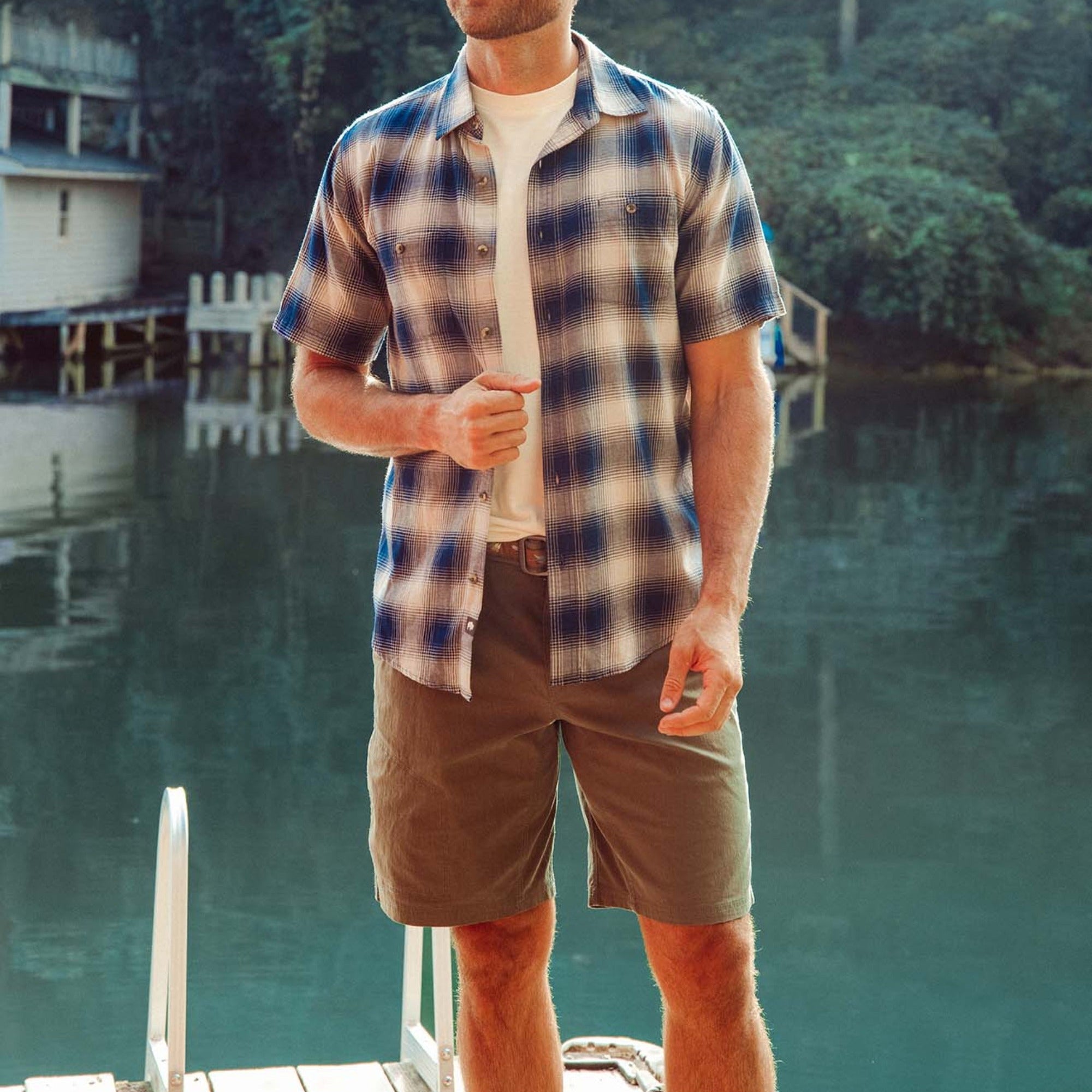 Cyrus Short Sleeve Woven Shirt Crater Navy
