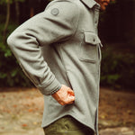Man wearing Dover Wool Shirtjac staying outdoor