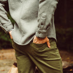 Man wearing Dover Wool Shirtjac staying outdoor