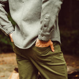 Man wearing Dover Wool Shirtjac staying outdoor