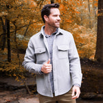 Man wearing Dover Wool Shirtjac staying outdoor