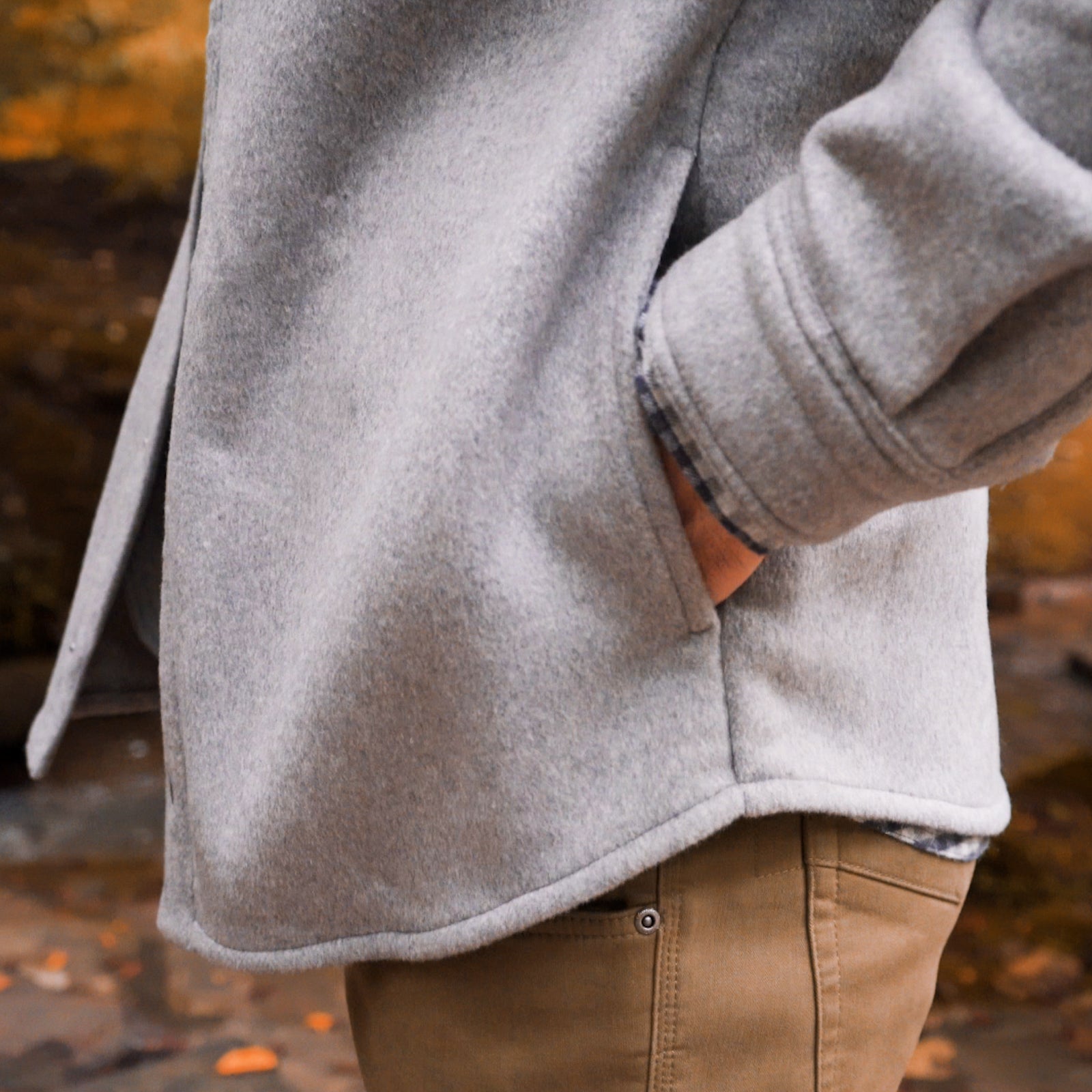 Dover Wool Shirtjac front hand pockets