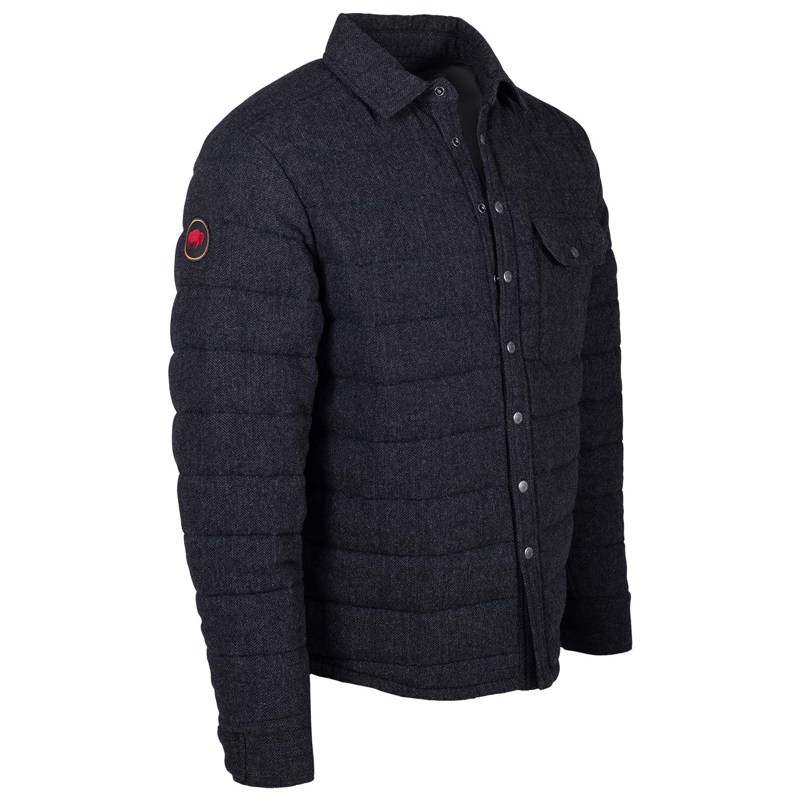 Archer Herringbone Shirtjac side laydown