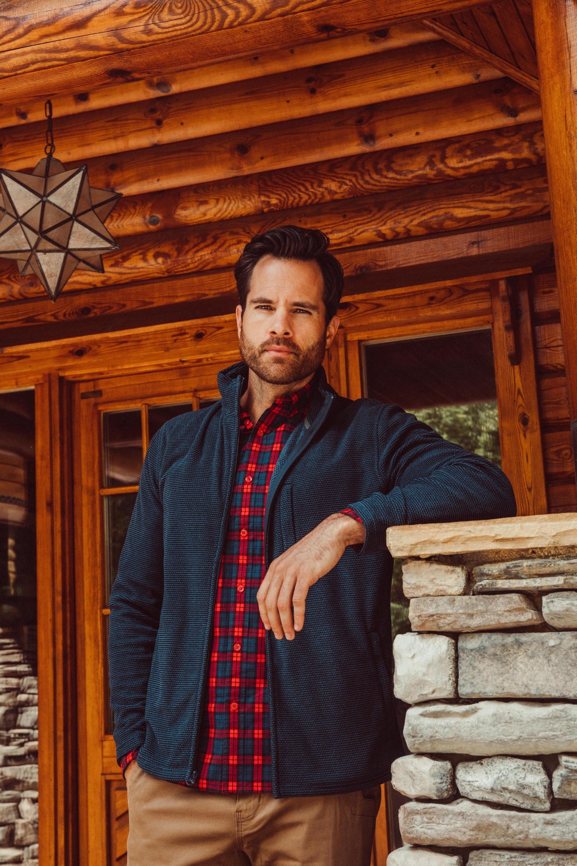 Man wearing Alden Long Sleeve Woven Shirt