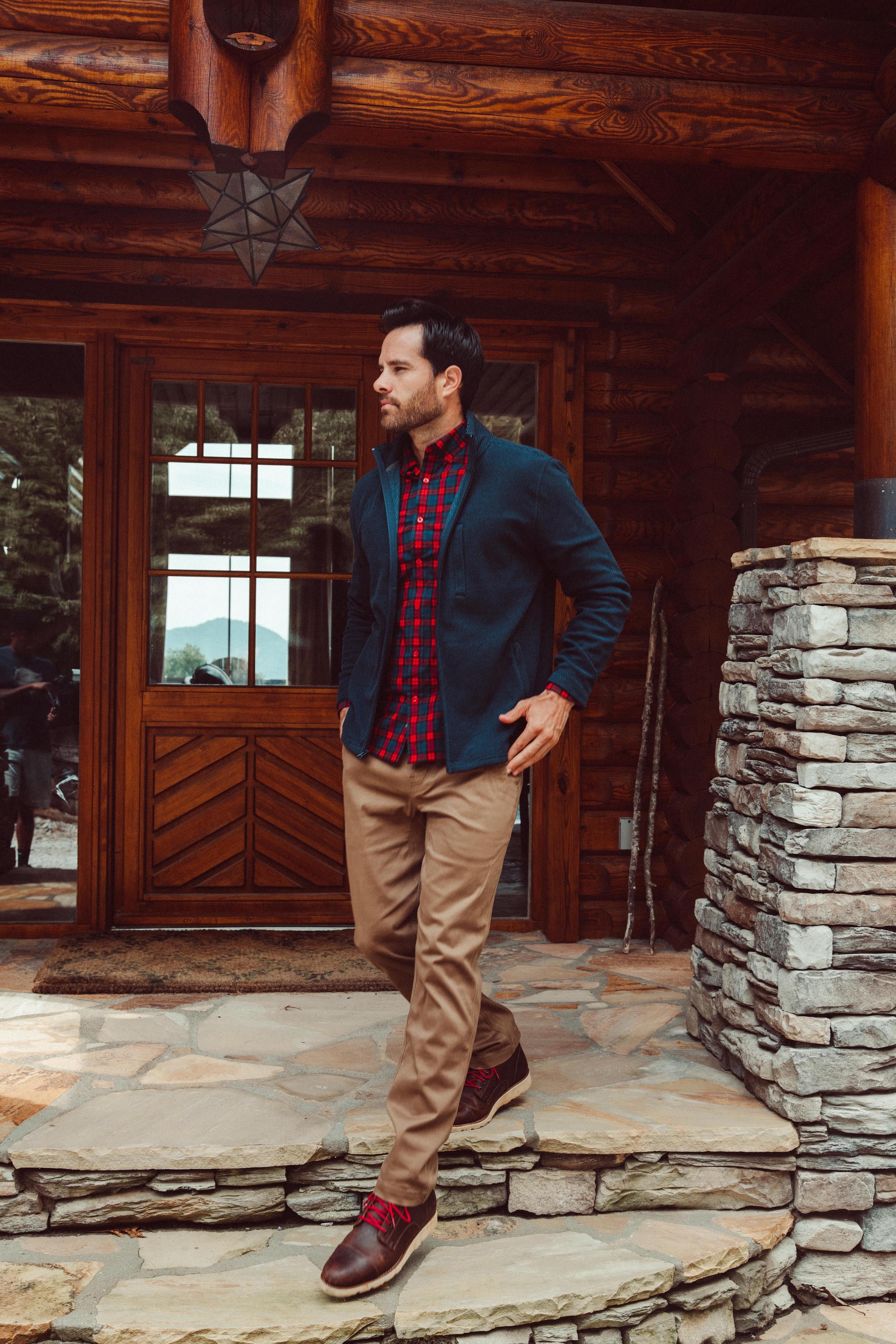 Man wearing Alden Long Sleeve Woven Shirt