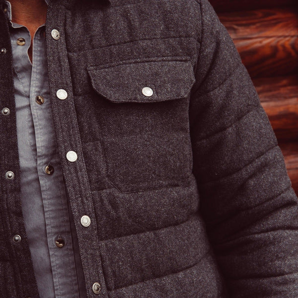 Bonobos quilted herringbone shirt jacket hot sale