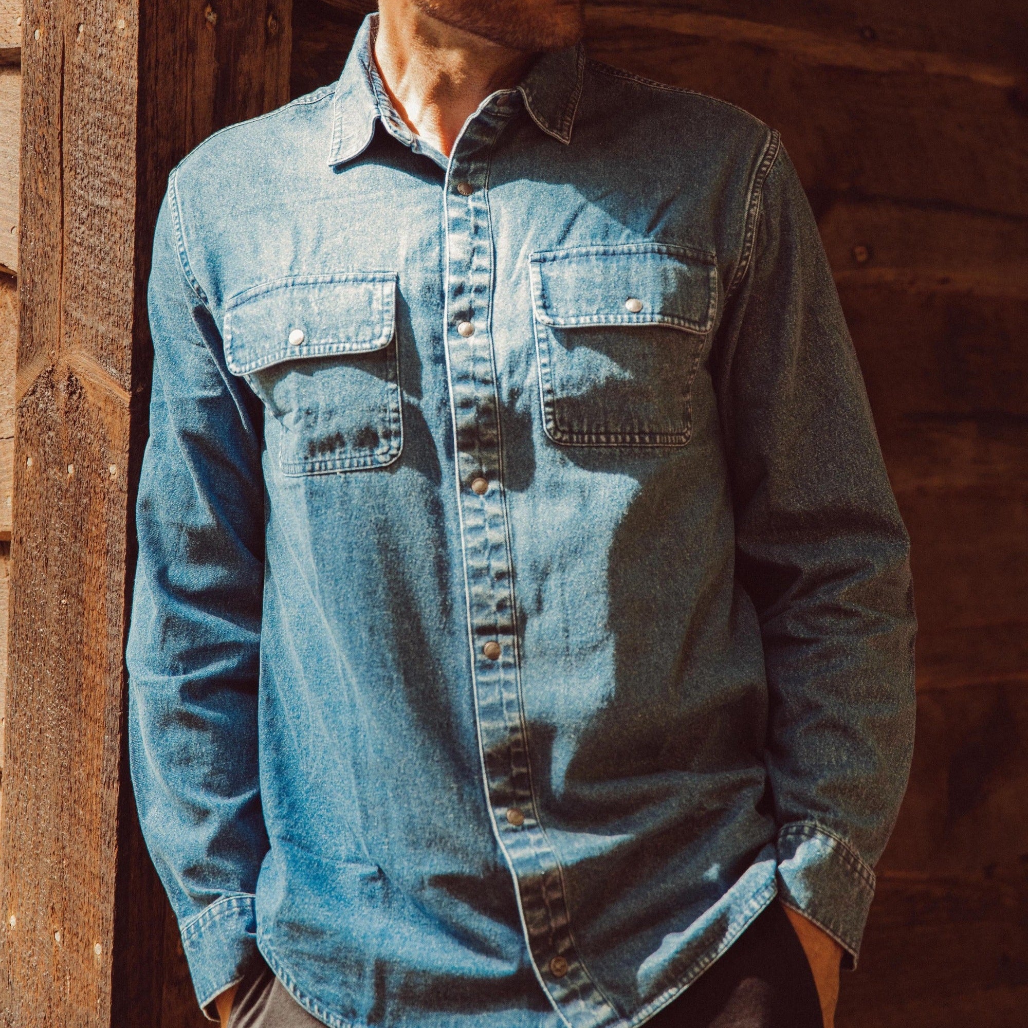 Denim shirt for man online