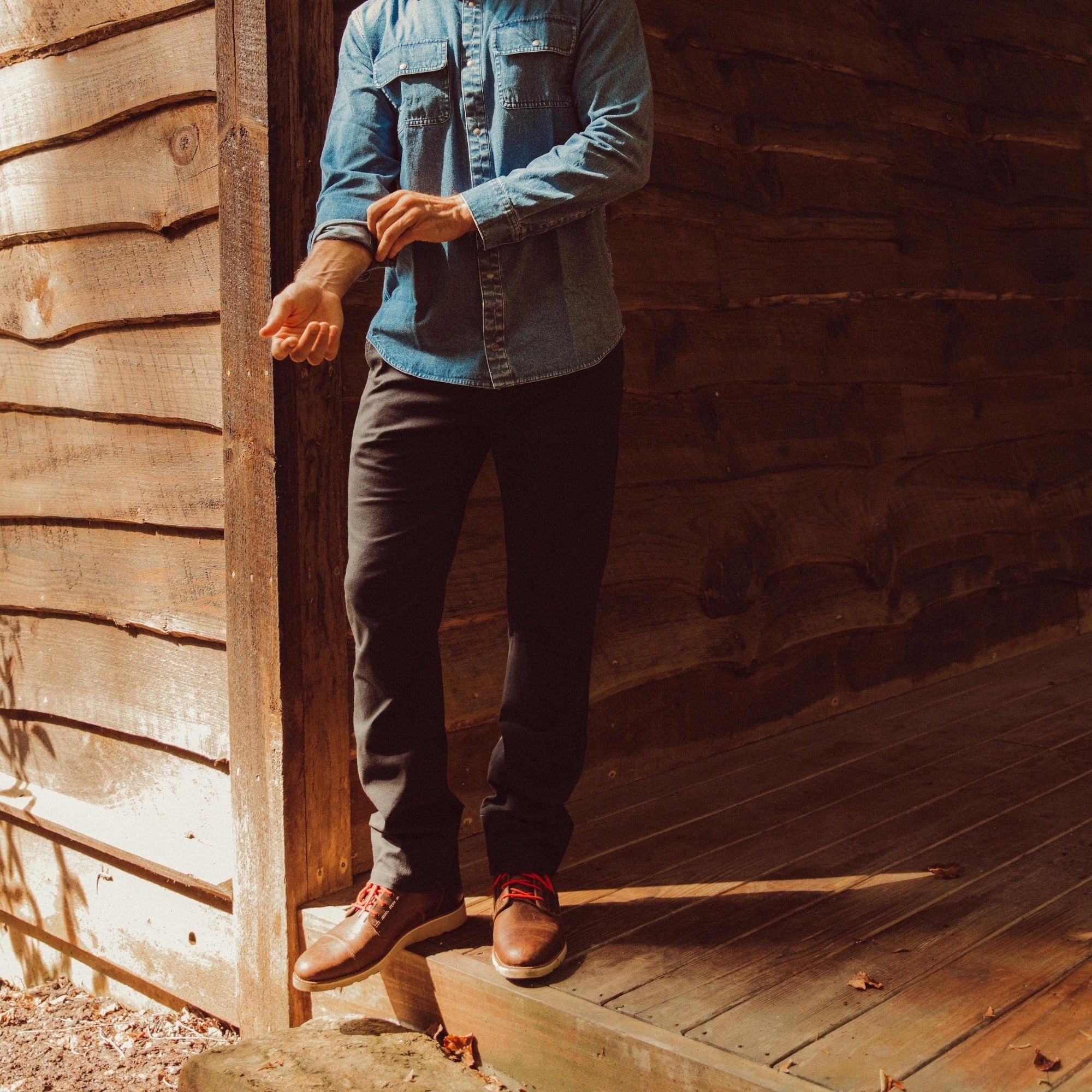 Man wearing Camber 203 Pant outdoor