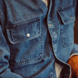 Man wearing Austin Denim Shirt