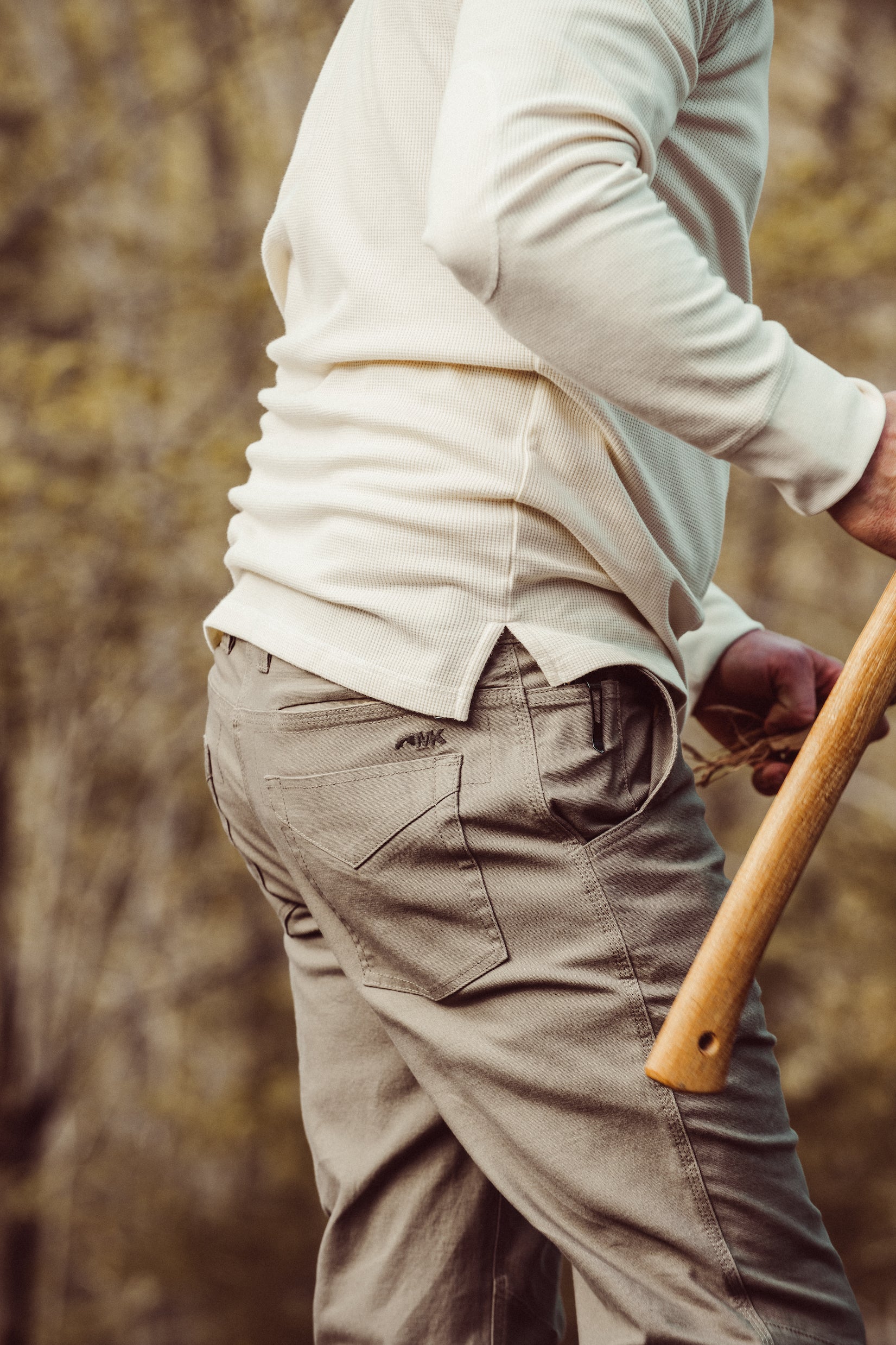 Man wearing Axe Thermal in the forest