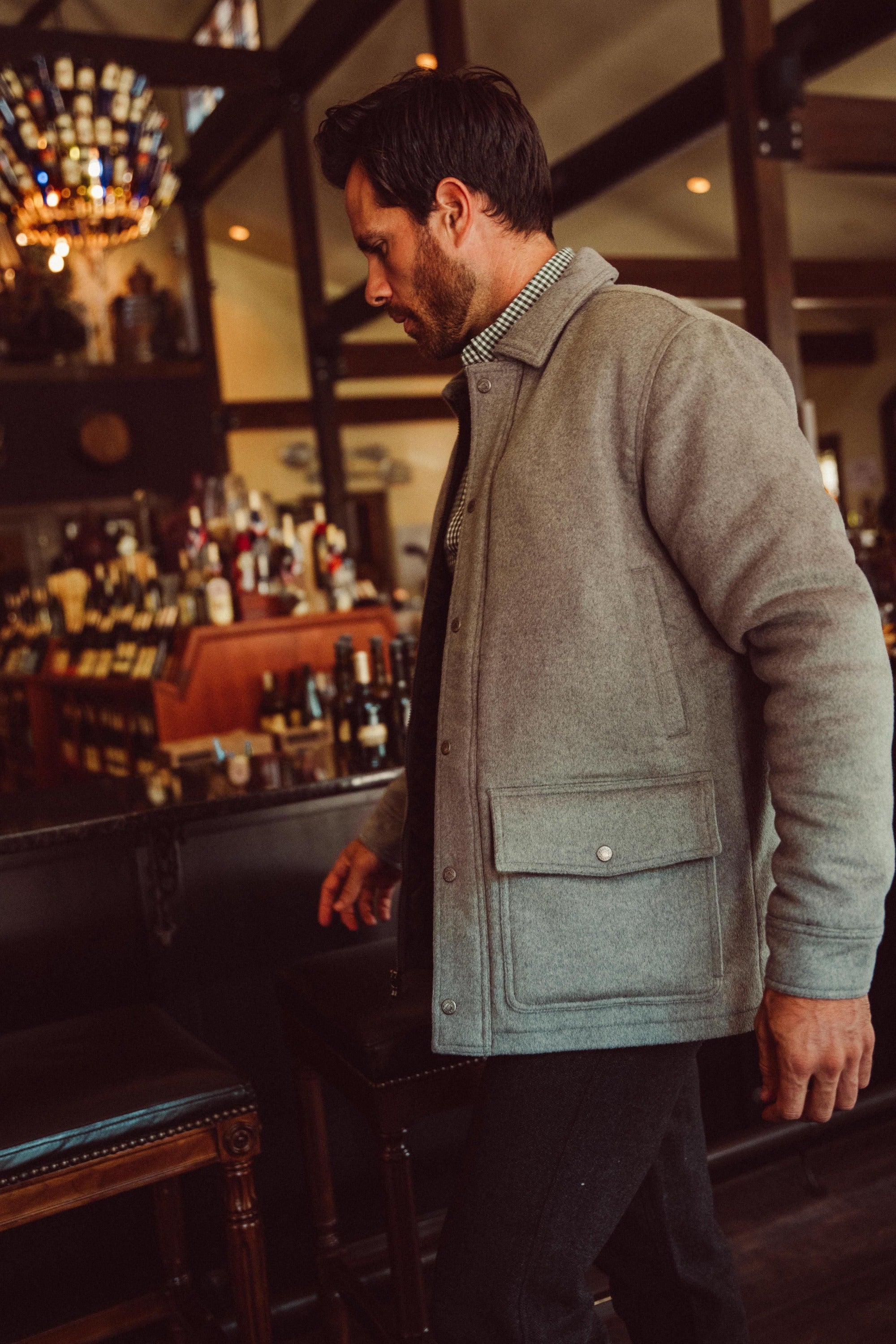 Heather grey wool coat deals