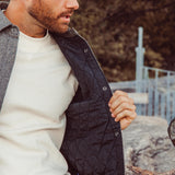 Man wearing Lincoln Shirtjac standing outdoor