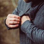 Man wearing Lincoln Shirtjac standing outdoor