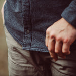 Man wearing Lincoln Shirtjac standing outdoor
