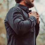 Man wearing Lincoln Shirtjac standing outdoor